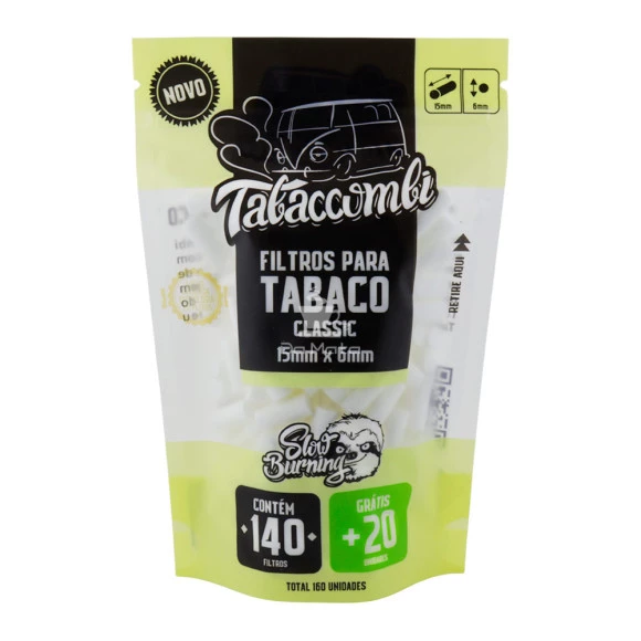 Filtro Tabaccombi Slow Burning Classic 15mm x 6mm de frente tabacaria da mata 