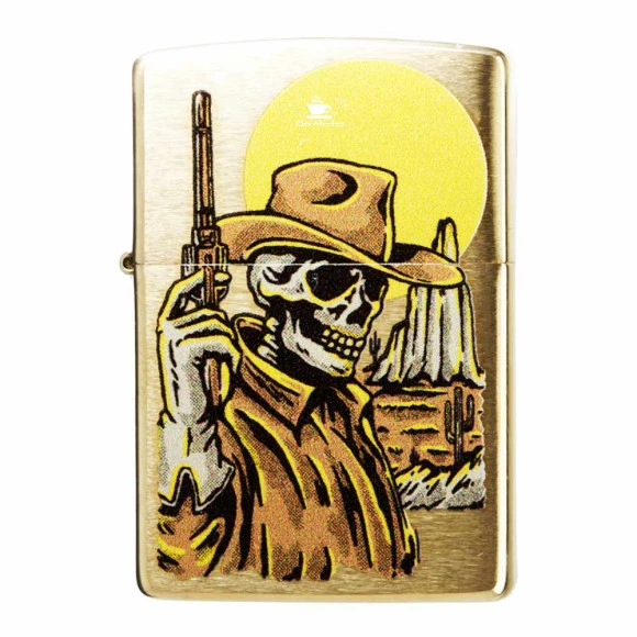 Isqueiro Zippo Cowboy Skull Design 48519 de frente