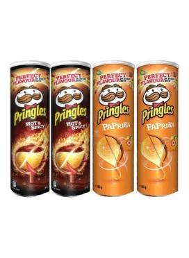 Kit Pringles 4 Uni - Hot & Spicy - Paprika  - Importadas