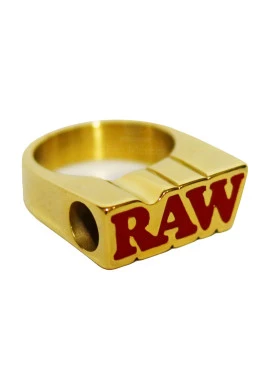 ANEL RAW OURO 24K (TAM. 20) C/ SUPORTE PARA CIGARRO