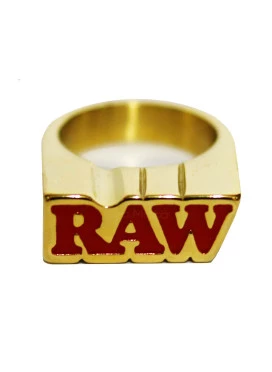 ANEL RAW OURO 24K (TAM. 22) C/ SUPORTE PARA CIGARRO