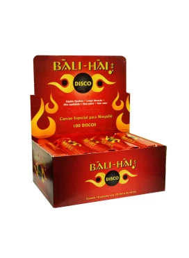 Caixa de Carvão Vegetal Bali-Hai Red 33mm - 100 discos