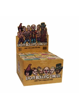 Caixa de Piteira Lion Rolling Circus Unbleached Mini Smoke