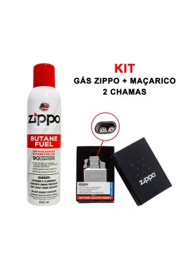 Kit Maçarico 2 Chamas + Recarga ZIPPO Original