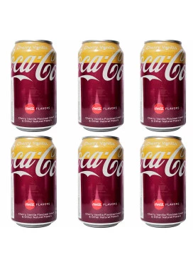 Kit 6 Refrigerantes importado Coca-Cola Cherry Vanilla