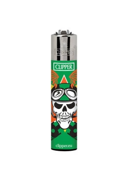 Isqueiro Clipper Skull Ride Verde