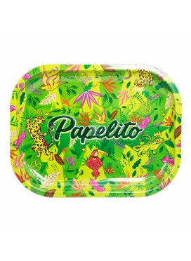 Bandeja de Metal Papelito Fauna e Flora Verde Pequeno