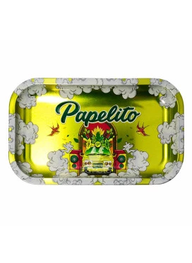 Bandeja de Metal Papelito Dourado Metálico