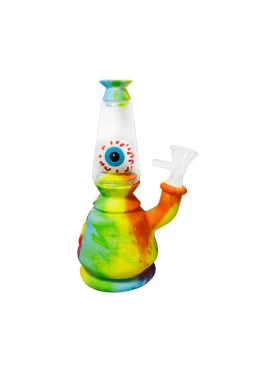 Bong de Silicone e Vidro Eye Tie-Dye 17cm