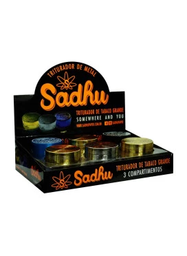 Caixa de Dichavador de Metal Sadhu Grande 3 Partes 