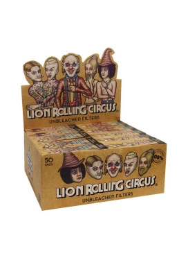 Caixa de Piteira de Papel Lion Rolling Circus Unbleached Big Smoke