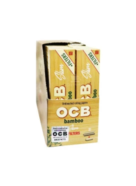 Caixa de Seda OCB Bamboo King Size Slim c/ Piteira