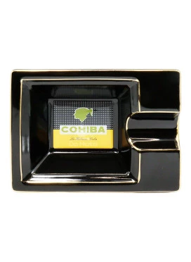 Cinzeiro de Porcelana Retangular Cohiba Preto