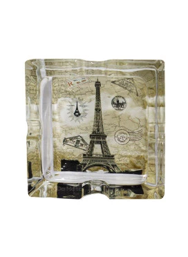Cinzeiro de Vidro Quadrado Torre Eiffel