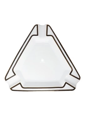 Cinzeiro de Cerâmica Triângulo Branco c/ Preto