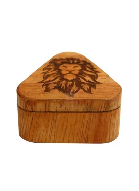 Dichavador Triangular Wood Burning Lion