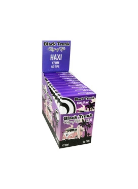 Caixa de Piteira de Papel Black Trunk Haxi Tips 47mm