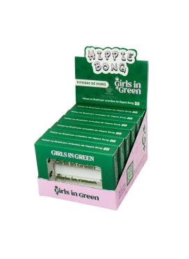 Caixa de Piteiras de Vidro Girls in Green x Hippie Bong 5mm