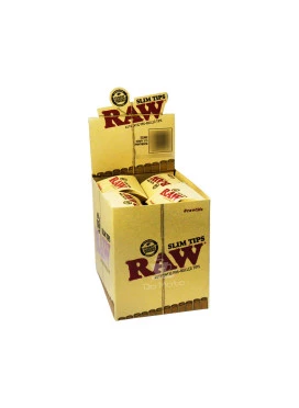 Caixa de Piteiras Raw Slim Tips Pré-enrolado