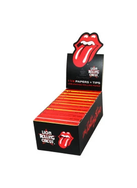 Caixa de Seda Lion Rolling Circus Rolling Stones 1 1/4 c/ Piteira