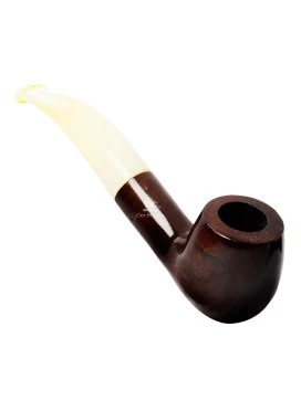 Cachimbo Elite II Curvo C/ Piteira de Acrílico Pequeno