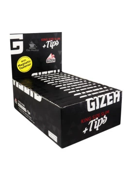 Caixa de Seda Gizeh Black Extra Fine King Size C/ Tips