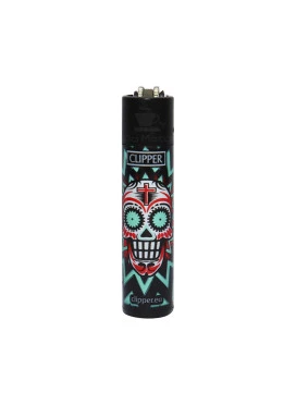 Isqueiro Clipper Colorful Skulls 
