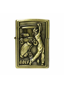 Isqueiro de Metal Dourado Golf