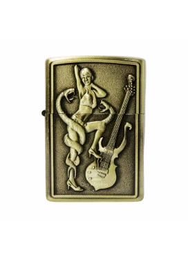 Isqueiro de Metal Dourado Woman and Snake