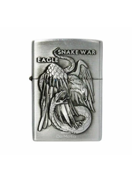 Isqueiro de Metal Prata Snake War Eagle