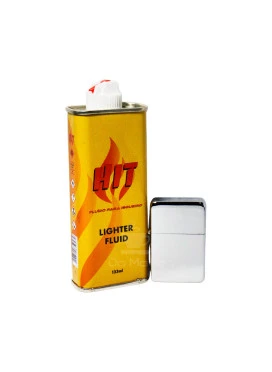 Kit Fluido HIT + Isqueiro cromado 