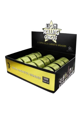 Caixa de Dichavador Gold Lion Rolling Circus 3 Partes