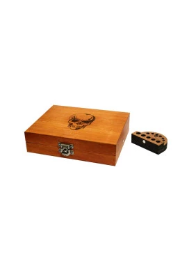 Mini Box Glass Wood Burning Caveira
