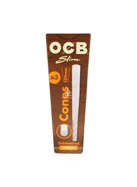 Cones OCB Slim Unbleached Pré-Enrolados