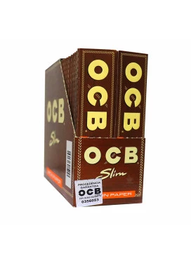 Caixa De Seda OCB Brown Slim - Original França