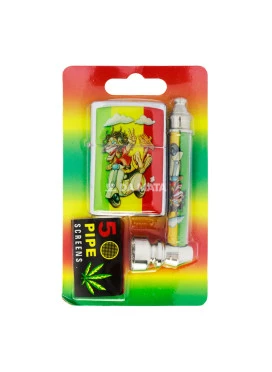  Kit Pipe de Metal C/ Isqueiro