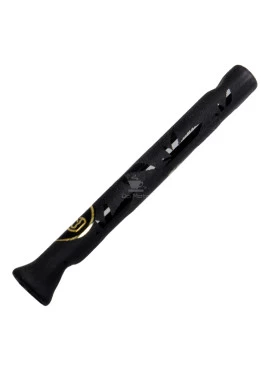 Piteira de Vidro Hippie Bong Sandblast Black Leaf 6mm 