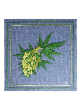 Quadro Bordado Weed Green