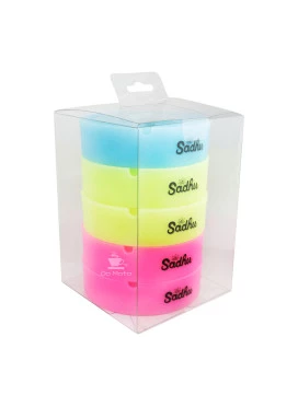Caixa de Cinzeiro Silicone Sadhu Grande C/ Tampa Neon