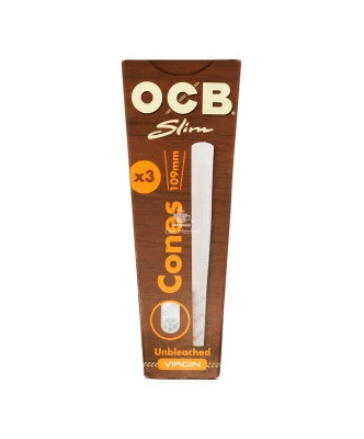 Cones OCB Slim Unbleached Pré-Enrolados