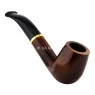 Cachimbo Elite Dourado Curvo Piteira Chifre de frente tabacaria da mata