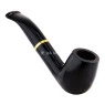 Cachimbo Elite Dourado Curvo Piteira Chifre de frente tabacaria da mata