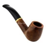Cachimbo Elite Dourado Curvo Piteira Chifre de frente tabacaria da mata