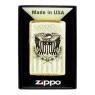 Isqueiro Zippo American Eagle Design 46230 de frente na caixinha tabacaria da mata