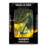 Isqueiro Zippo Kinght And Dragon Design 46284 de frente na caixinha tabacaria da mata
