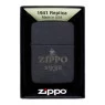 Isqueiro Zippo Black Crackle Design 46567 de frente na caixa tabacaria da mata