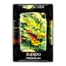 Isqueiro Zippo Dragon Design 46705 de frente na caixinha tabacaria da mata