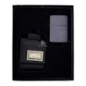 Kit de Isqueiro Zippo BLK Crackle LTR Bag Tactical GS de frente tabacaria da mata