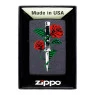Isqueiro Zippo Rose Dagger Tattoo Design 49778 de frente na embalagem tabacaria da mata