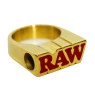 Anel de Ouro Raw 24k c/ Suporte Pequeno Size 9 de lado tabacaria da mata